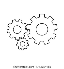 Setting Gears, cogwheels line icon. linear style sign for mobile concept and web design. Cog gears mechanism outline vector icon. Symbol, logo illustration.