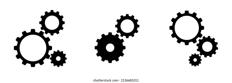 Setting gears icon. Cogwheel group. Gear design collection. Vector illustration