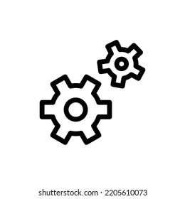 Setting gears icon for configuration in black outline style