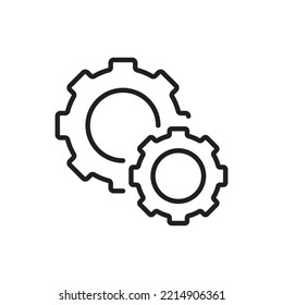 Configuración del diseño de iconos de los engranajes. Grupo CogWheel. Diseño de engranajes. aislado de fondo blanco. ilustración vectorial