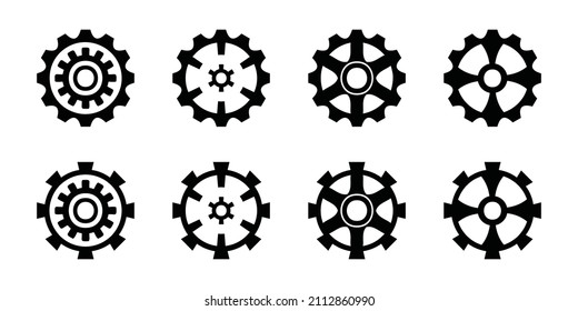 Setting gears icon Gear design collection on white background