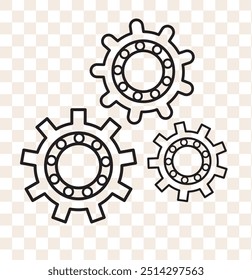 Setting gears icon. Line, Symbol, logo illustration. Different style icons set. 