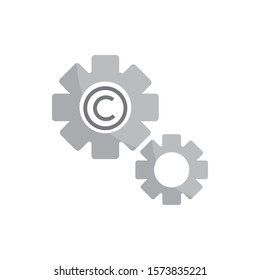 setting gears property intellectual copyright icon vector illustration