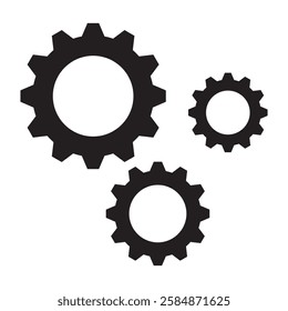 Setting gears simple icon for apps and web sites. 