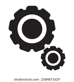 Setting gears simple icon for apps and web sites. 