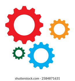 Setting gears simple icon for apps and web sites. 