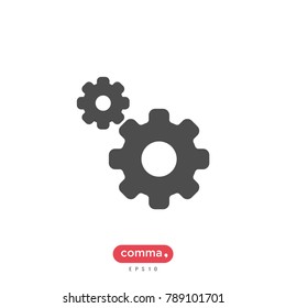 Setting gears vector icon, cogwheel symbol.