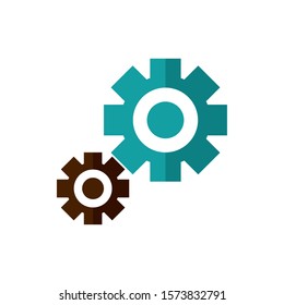 setting gears work business strategy icon vector illustration