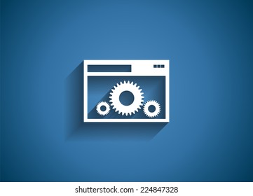 Setting Glossy Icon Vector Illustration