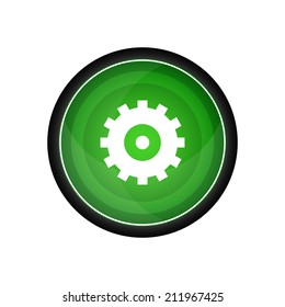 Setting glossy vector icon, button