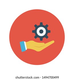 setting glyph flat vector icon
