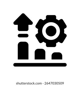 setting glyph icon. Strong and solid vector icon for websites, mobile interfaces, presentations, and visual branding. High quality and easy to edit.