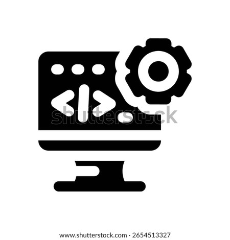 setting glyph icon. Strong and solid vector icon for websites, mobile interfaces, presentations, and visual branding. High quality and easy to edit.