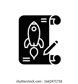 Setting goals black icon, concept illustration, vector flat symbol, glyph sign.