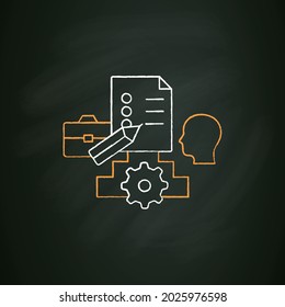 Setting Group Rules Chalk Icon. Communication Reglament.Dispute Resolution Rules. Non Toxic Workplace. Conflict Management. Isolated Vector Illustration On Chalkboard