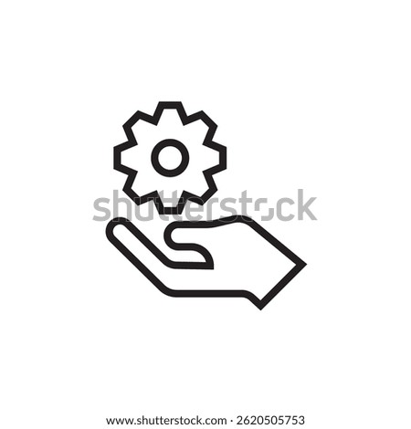 setting hand icon editable outline stroke vector eps