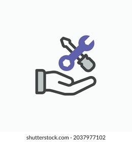 setting hand Line colour icon for business website,apps, and many more