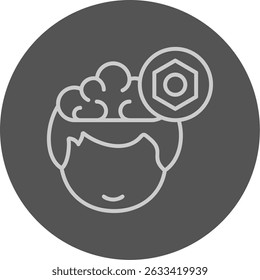 Definição do ícone do vetor mental humano