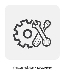 Setting icon, black color.