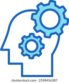 Setting Icon Blue Vector Illustration