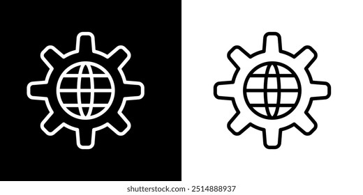 Setting icon. Business icon. Online business. Black icon. Silhouette icon