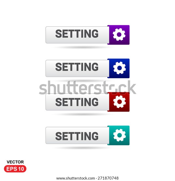 Setting Icon Button Abstract Beautiful Text Stock Vector (Royalty Free ...