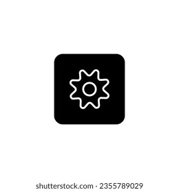 Setting icon button black and white vector.