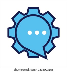 setting icon. setting with chat symbol. Concept of chat / message  . Vector illustration, vector icon concept.