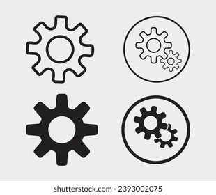 Icono de configuración. Colección del símbolo vector sobre fondo blanco. Ilustración vectorial.