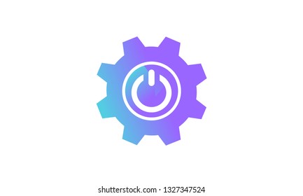 setting icon concept, setting icon with power icon. modern gradient style vector icon