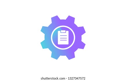 setting icon concept, setting icon with task icon. modern gradient style vector icon