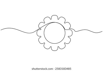 Setting icon continuous one line drawing vector illustration, Gears wheel symbol technology, continuous one line drawing, moving cog gears for business teamwork concept.