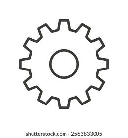 Setting Icon Depicting a Single Gear in Black and White