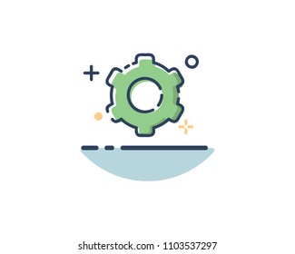 setting icon design illustration,line filled style design, designed for web and app
