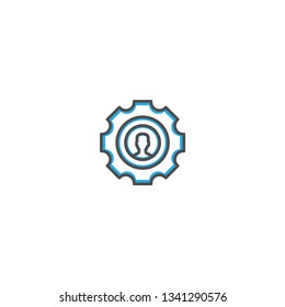 Setting icon design. Marketing icon line vector illustration design