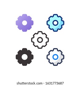 setting  icon flat outline glyph interface