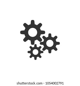Setting icon. Flat style design,  Vector illustration.