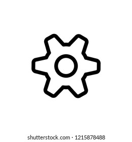 Setting Icon. Gear or Cog Signage & Symbol in Line Art Style. Performed White Background. EPS 10.