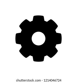 Setting Icon. Gear or Cog Vector on Glyph Style & White & White Background. EPS 10.