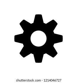 Setting Icon. Gear or Cog Vector on Glyph Style & White & White Background. EPS 10.