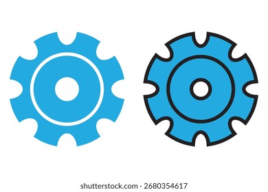Setting icon. Setting gear isolated on white background. Two gear vector illustration. Gear Icon Vector Symbol Flat Design. Engineering Cogwheel Illustration logo Design.