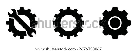 Setting icon. Setting gear isolated on white background. Gears icons vector pack. Settings gear icon Flat style illustration gear set vector.