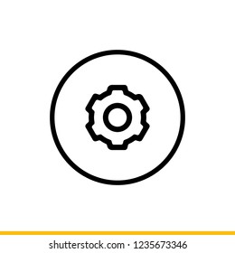 Setting icon, gear symbol. Simple, flat design, Solid/glyph icons style for business, social media, web and mobile app navigation (UI and UX).