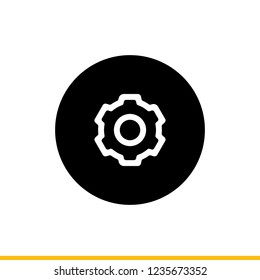 Setting icon, gear symbol. Simple, flat design, Solid/glyph icons style for business, social media, web and mobile app navigation (UI and UX).