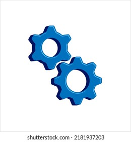 Setting Icon, Gear, User Preference Setting Vector Art Illustration