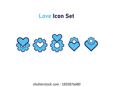 setting icon. setting with heart love symbol. Concept of health setting . Vector illustration, vector icon concept.