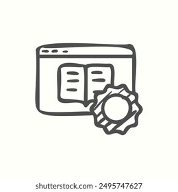 setting icon, isolated handdrawn icon theme learning