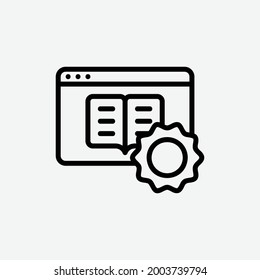  setting icon, isolated learning outline icon in light grey background, perfect for website, blog,  logo, graphic design, social media, UI, mobile app, EPS 10 vector illustration