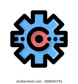 Einstellsymbol einzeln auf Zeichensymbolen, Vektorgrafik - mit stilvollen, flachen Symbolen