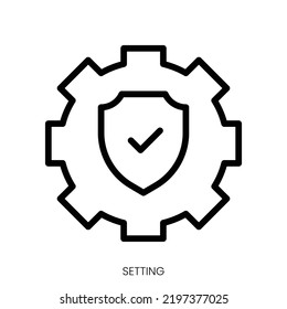 setting icon. Line Art Style Design Isolated On White Background